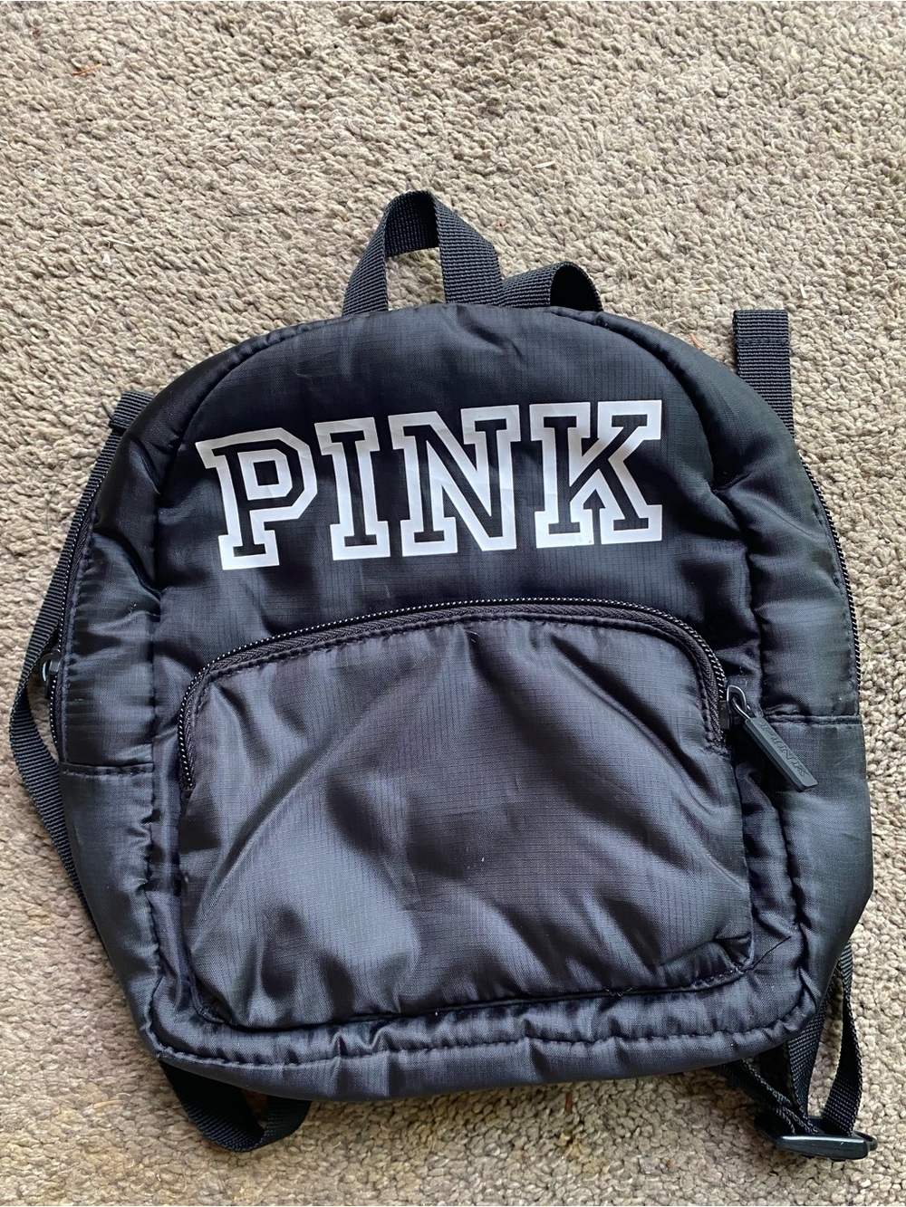 PINK Victoria's Secret Black Mini Logo Backpack